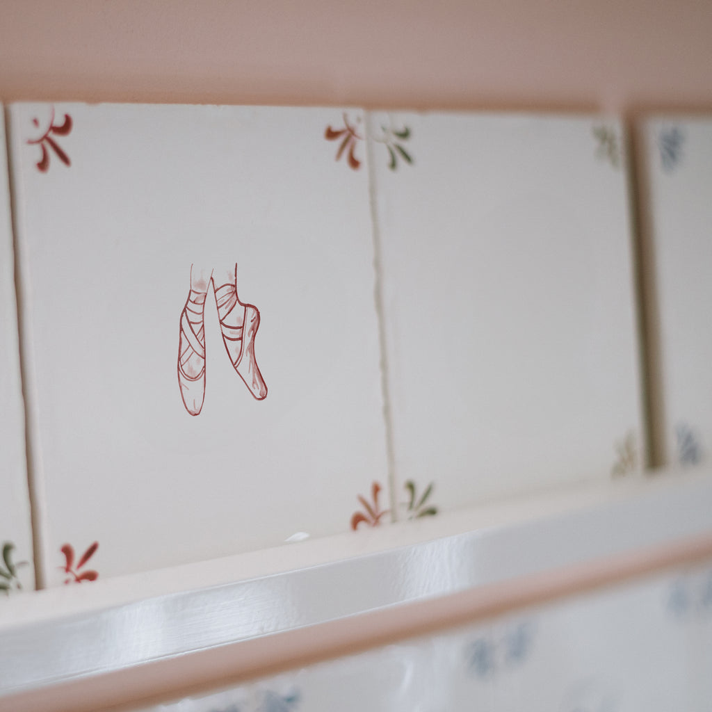 Ballet Pointe Shoes Delft Tile