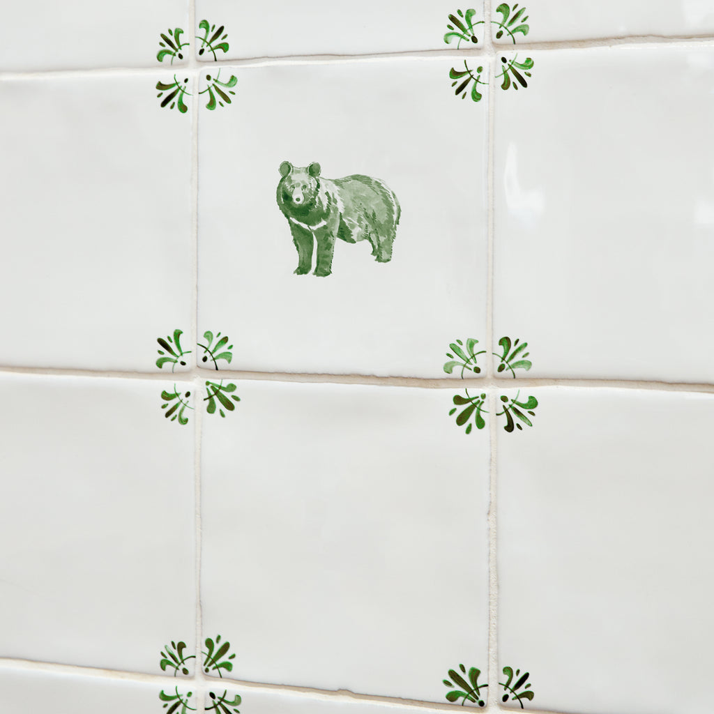 Black Bear Delft Tile