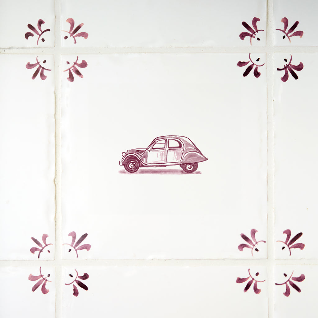 Citroen 2CV Delft Tile