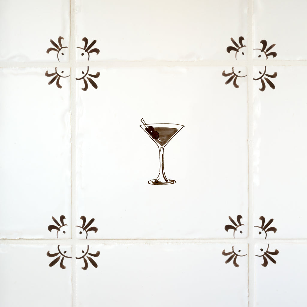 Extra Dirty Martini Delft Tile