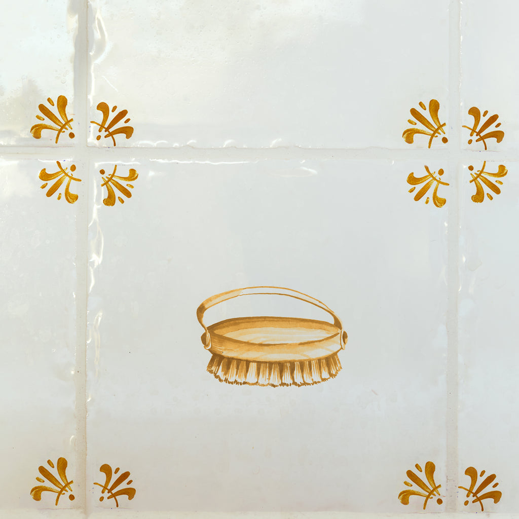 Dry Brush Delft Tile