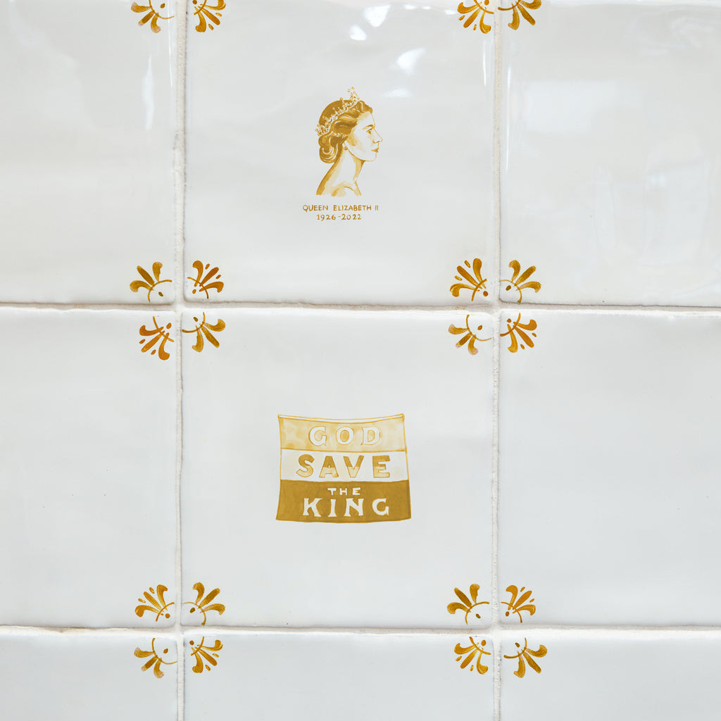 God Save the King Delft Tile