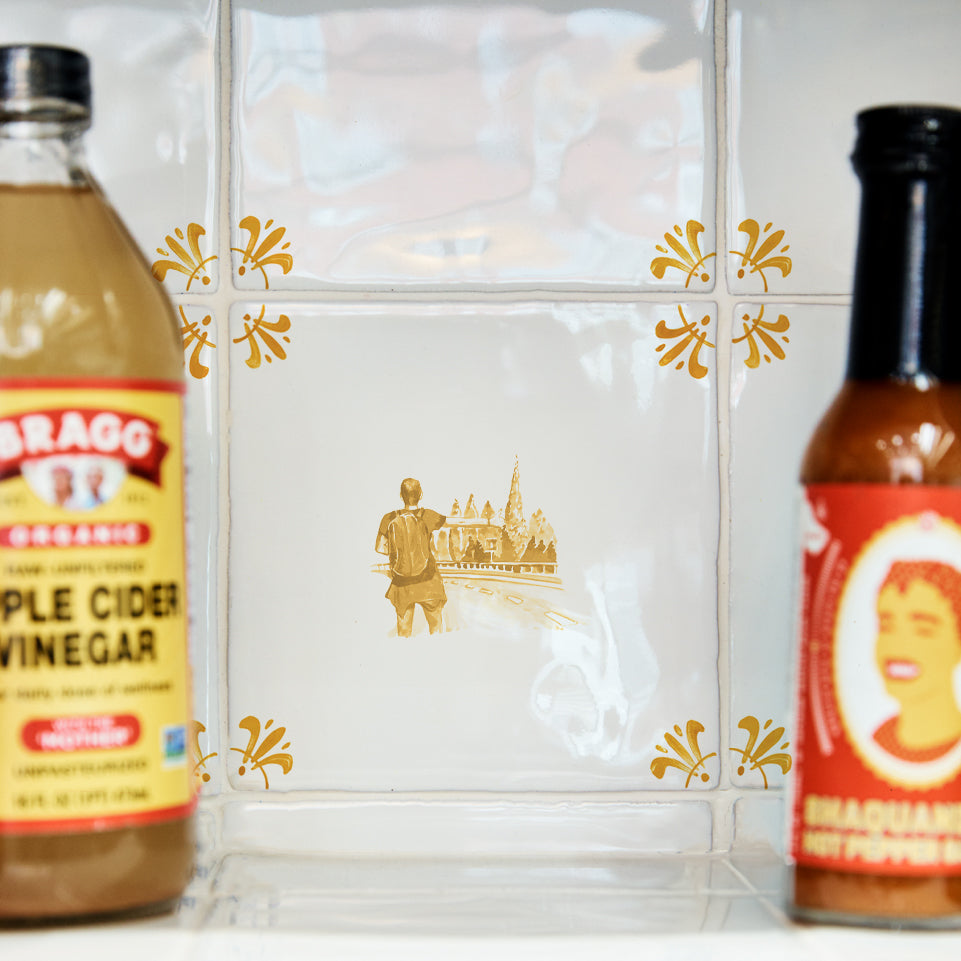 Hitch Hikers Delft Tile