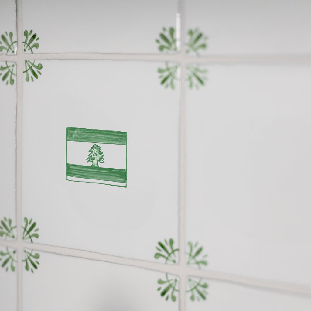 Lebanese Flag Delft Tile