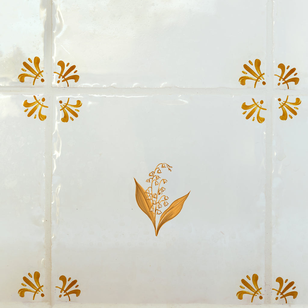 Lily of the Valley Delft Tile