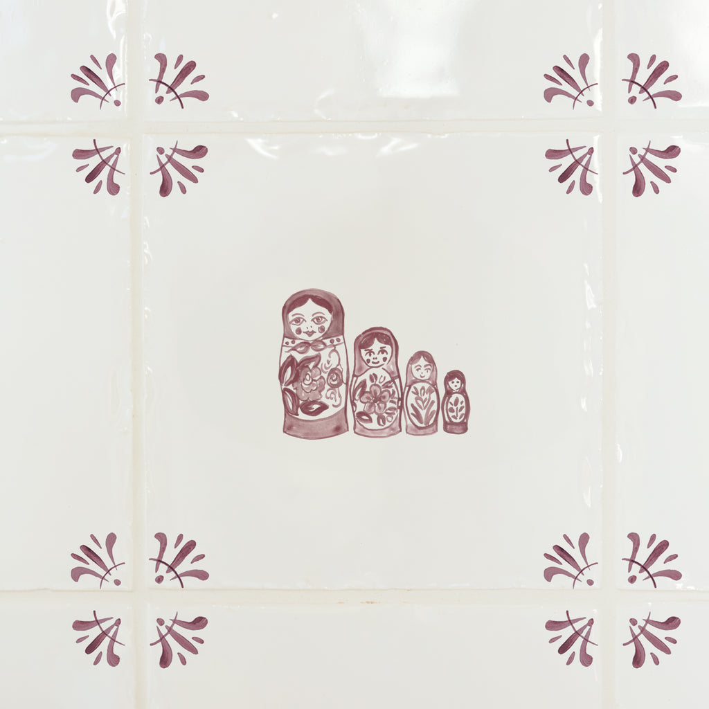 Matryoshka Dolls Delft Tile