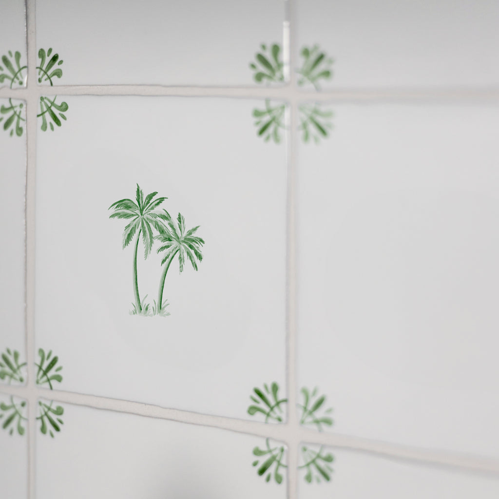 Palm Trees Delft Tile
