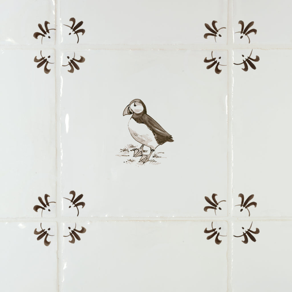 Puffin Delft Tile