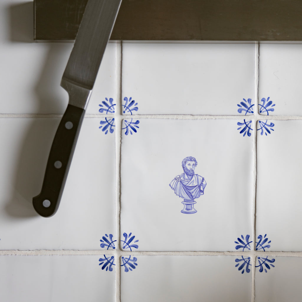 Roman Bust Delft Tile