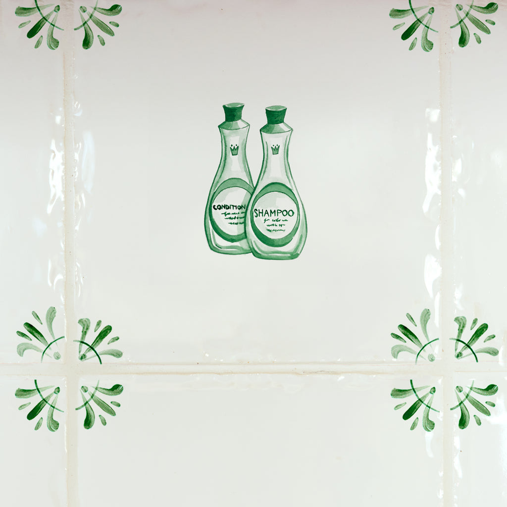 Shampoo and Conditioner Delft Tile
