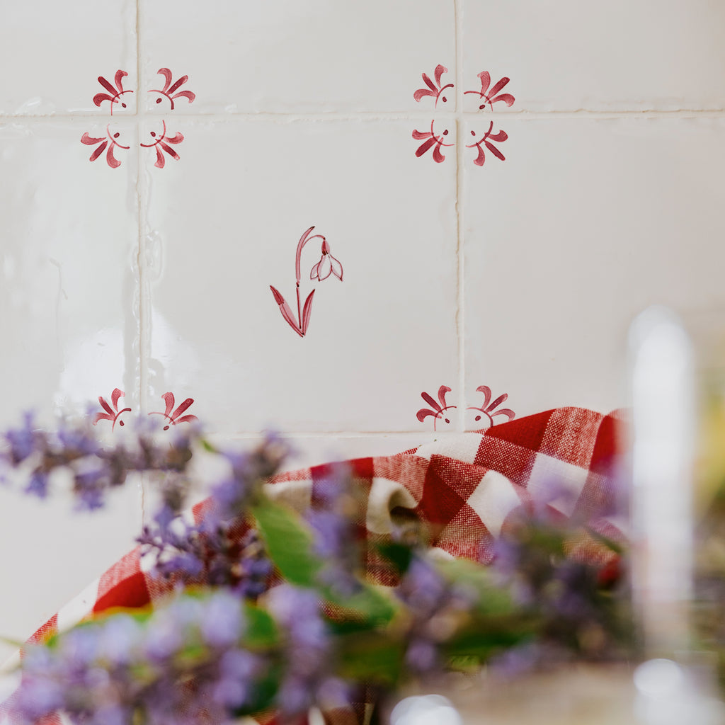 Snowdrop Delft Tile