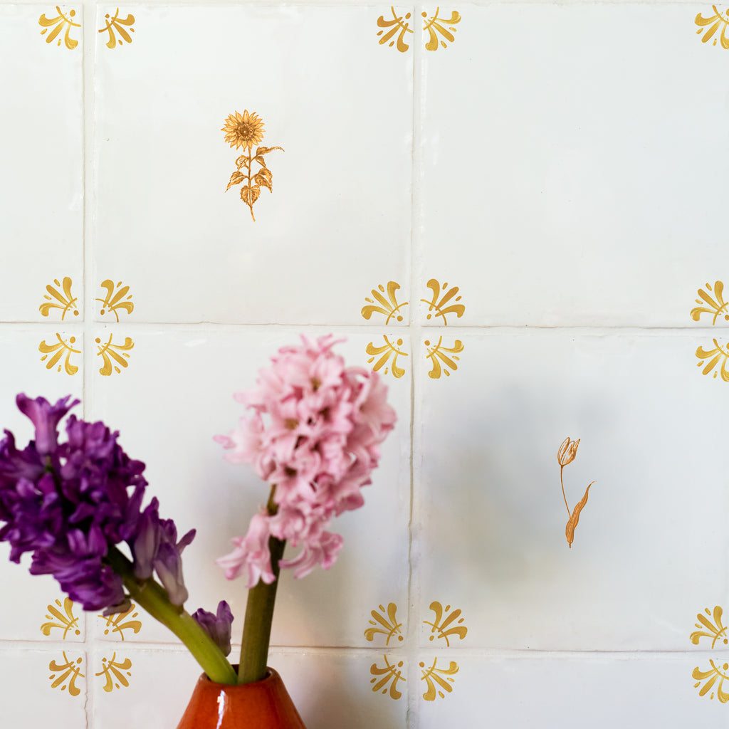 Sunflower Delft Tile