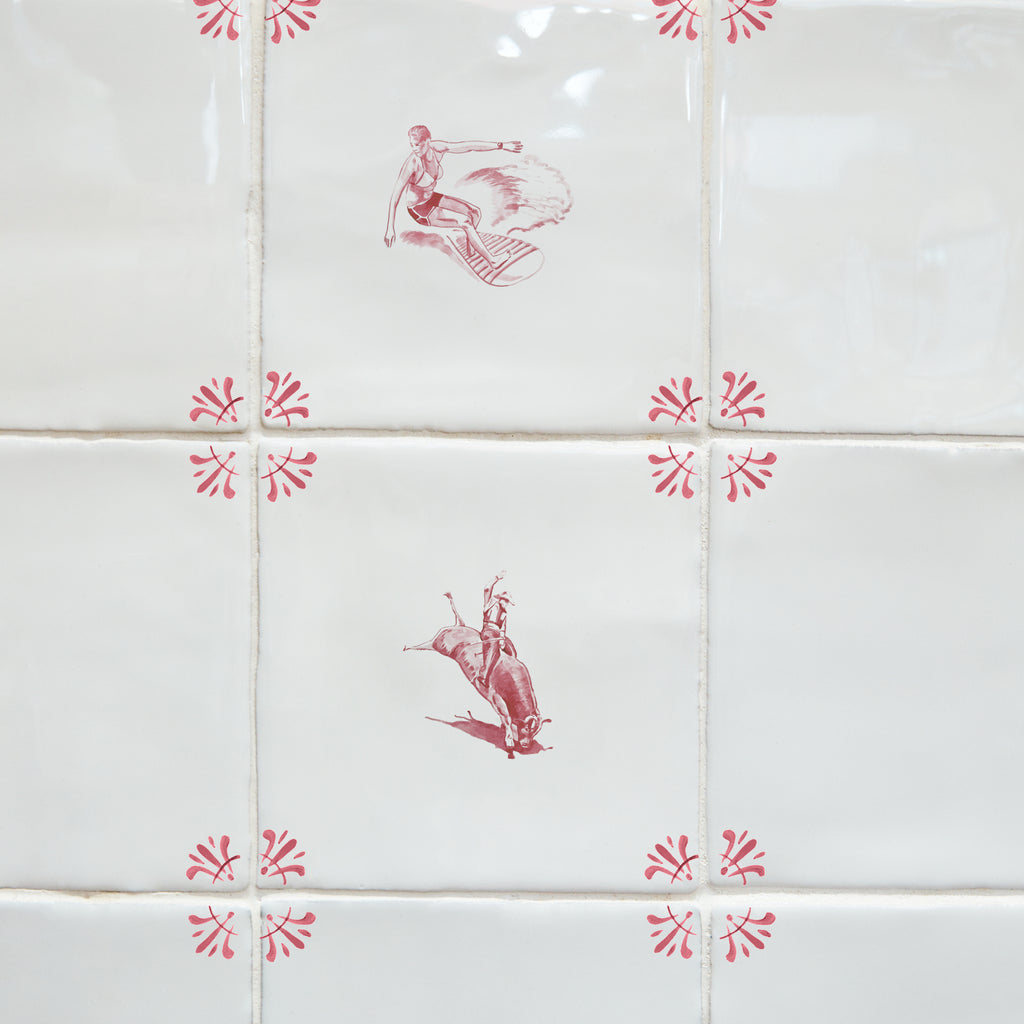 Surfer Delft Tile