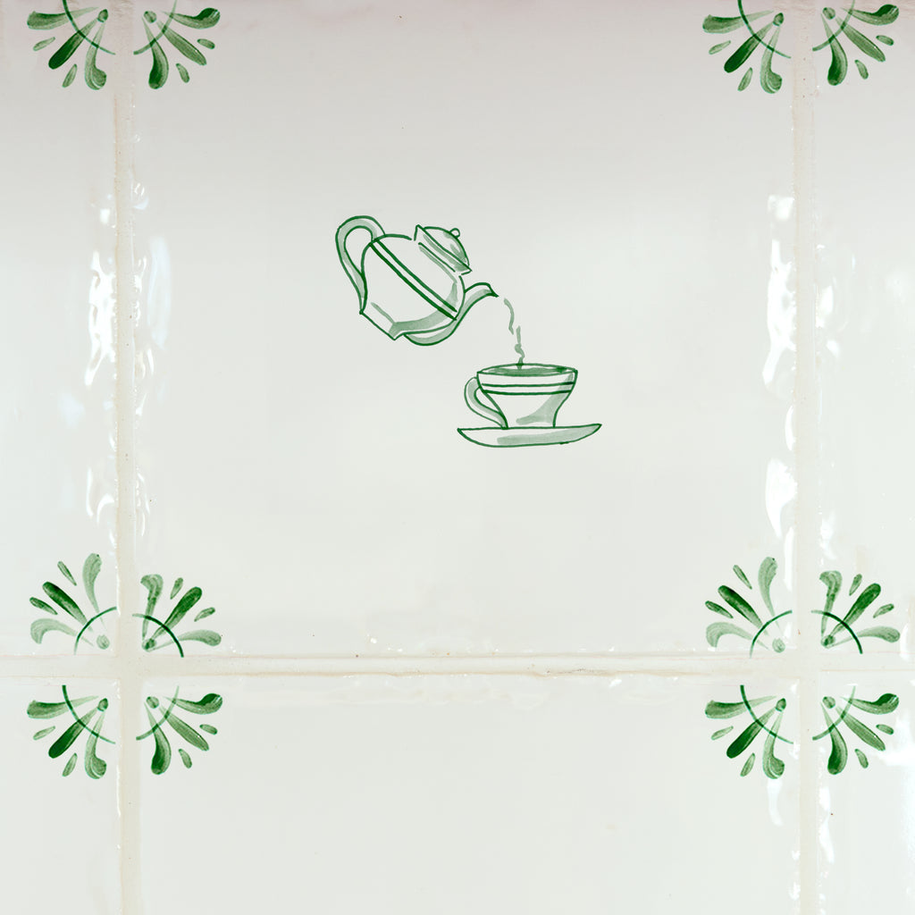 Tea Time Delft Tile