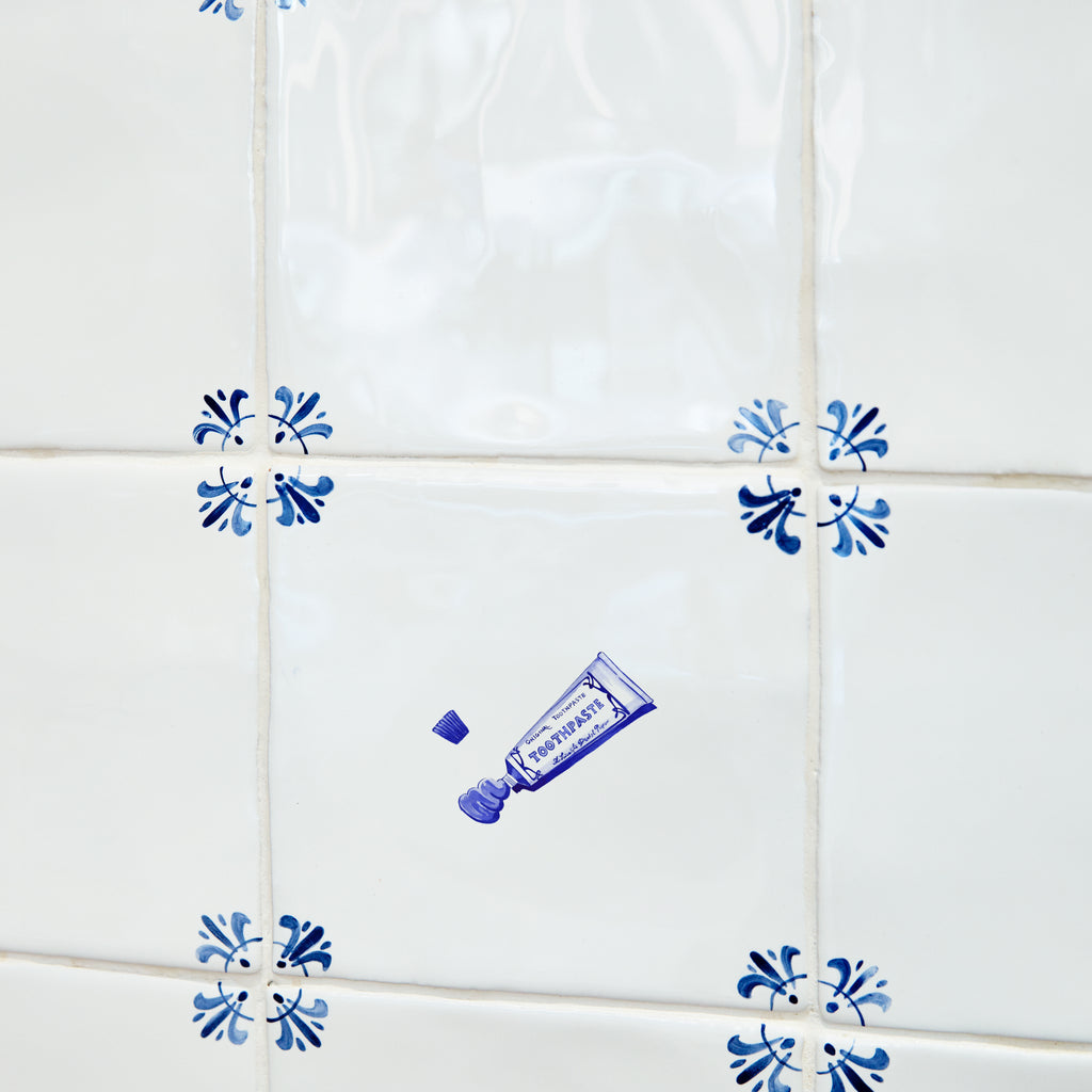 Toothpaste Delft Tile