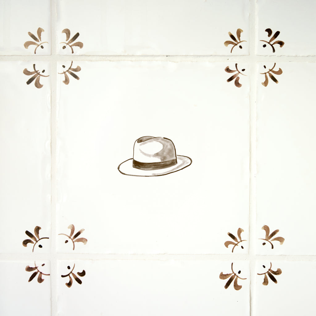 Trilby Hat Delft Tile