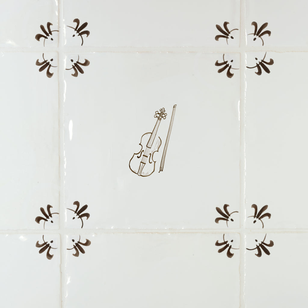Violin Delft Tile