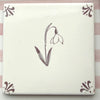 Snowdrop Delft Tile, Manganese