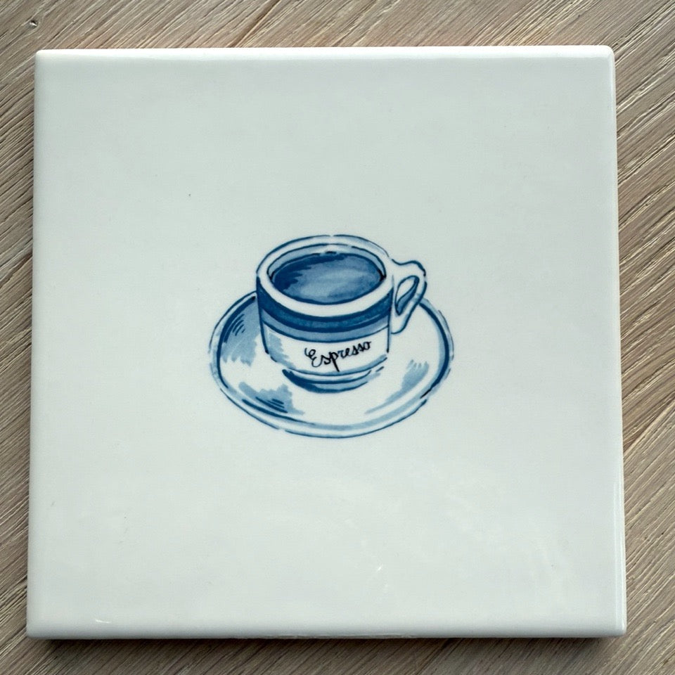 End of Line, Espresso Delft Tile, Blue