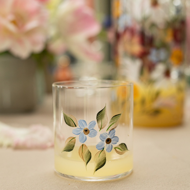 Highland Forget me Not Crystal Tumbler