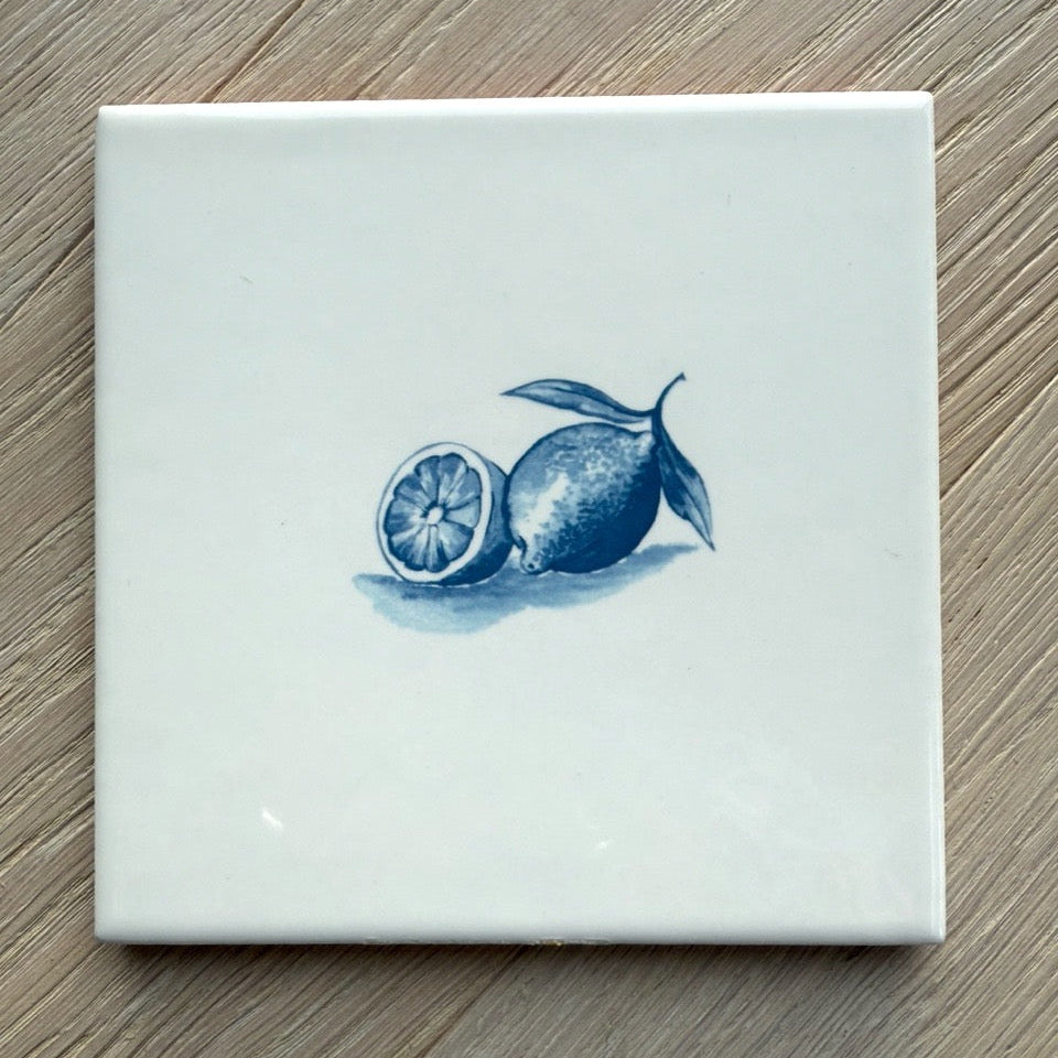 End of Line, Lemon Delft Tile, Blue