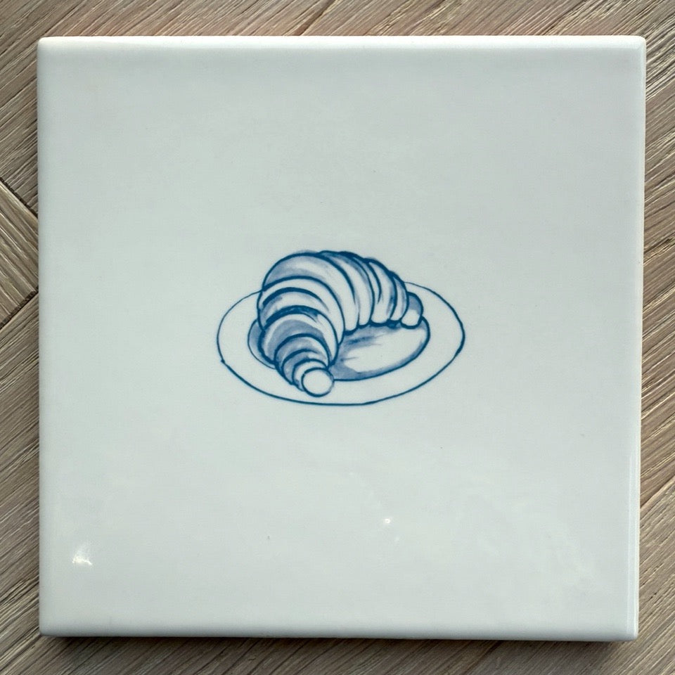 End of Line, Croissant Delft Tile, Blue