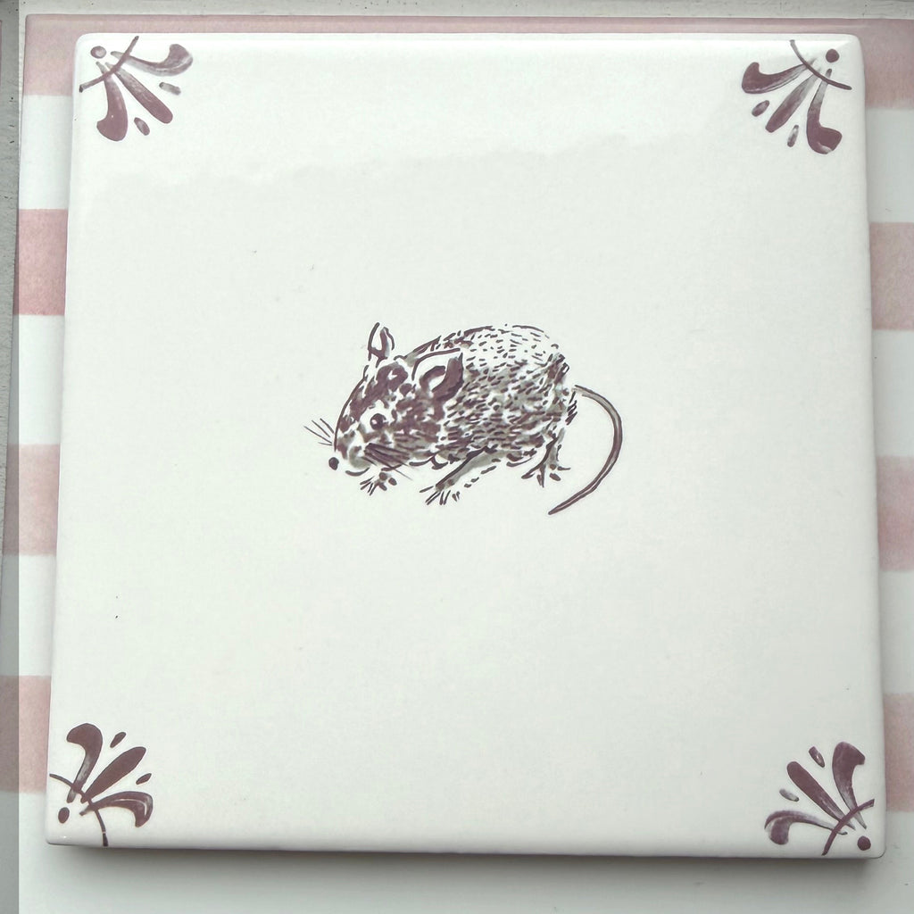 Field Mouse Delft Tile, Manganese