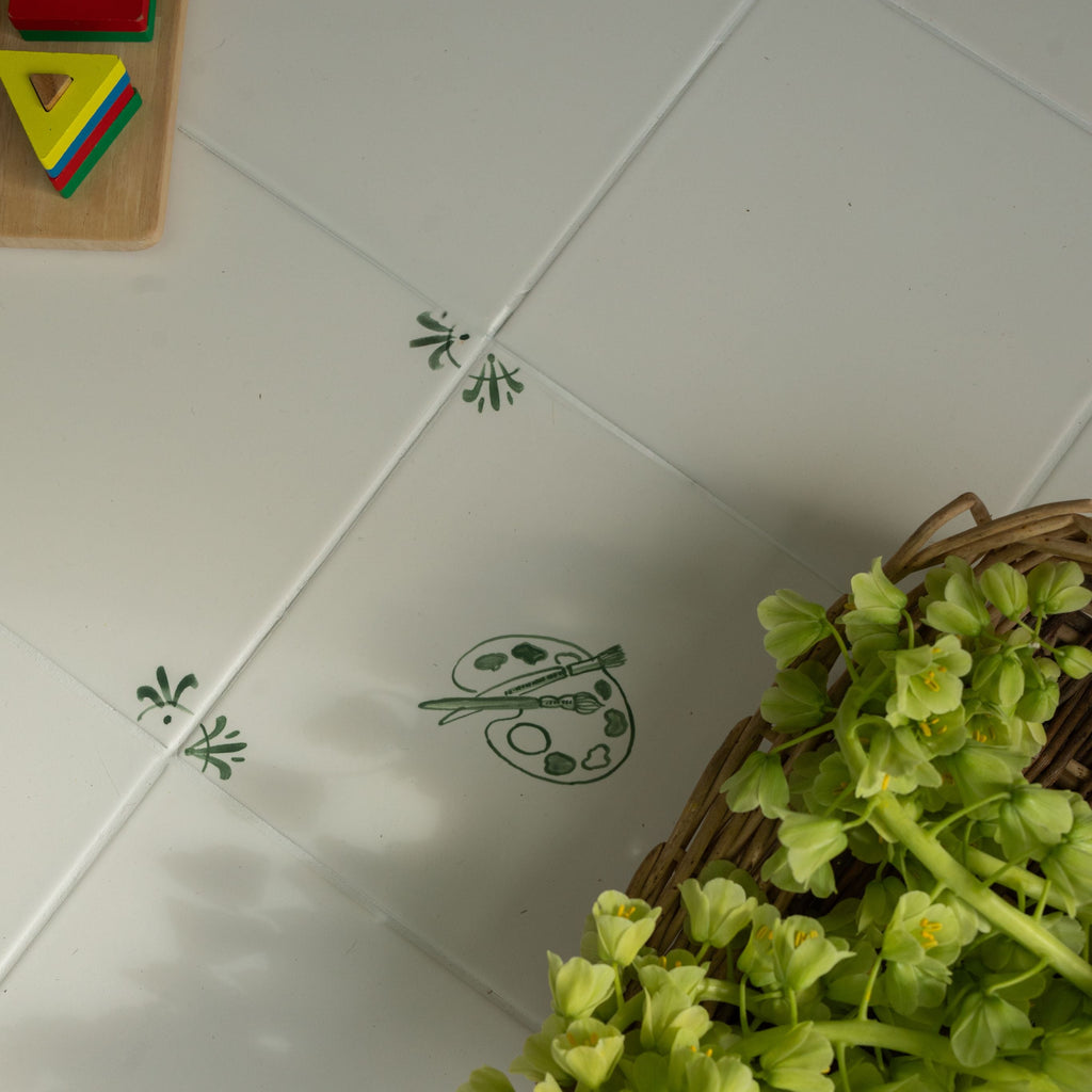 Artist Palette Delft Floor Tile