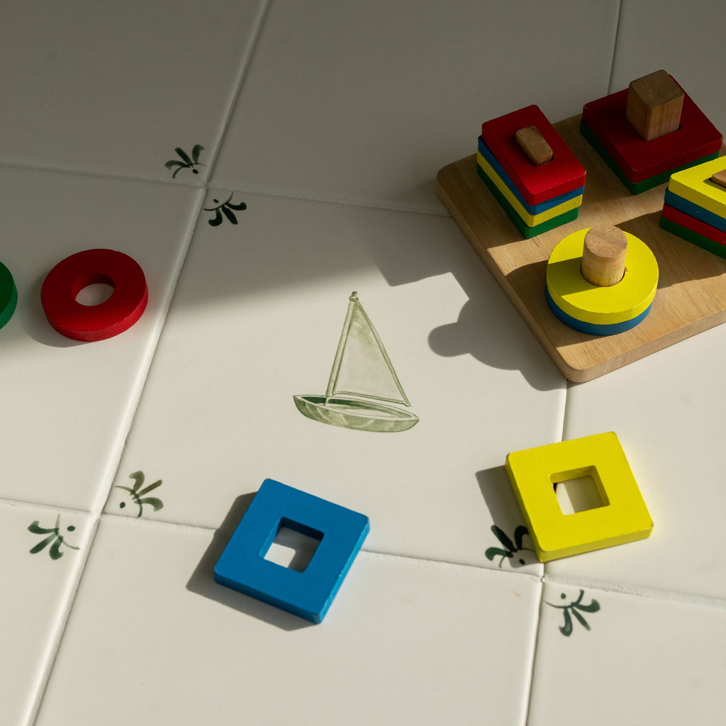 Toy Boat Delft Floor Tile