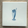 End of Line, Ice Cream Sundae Delft Tile, Blue