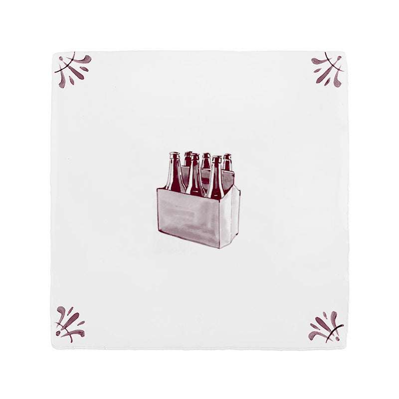 6 Pack Beers Delft Tile
