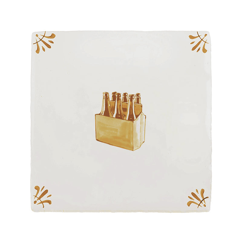 6 Pack Beers Delft Tile