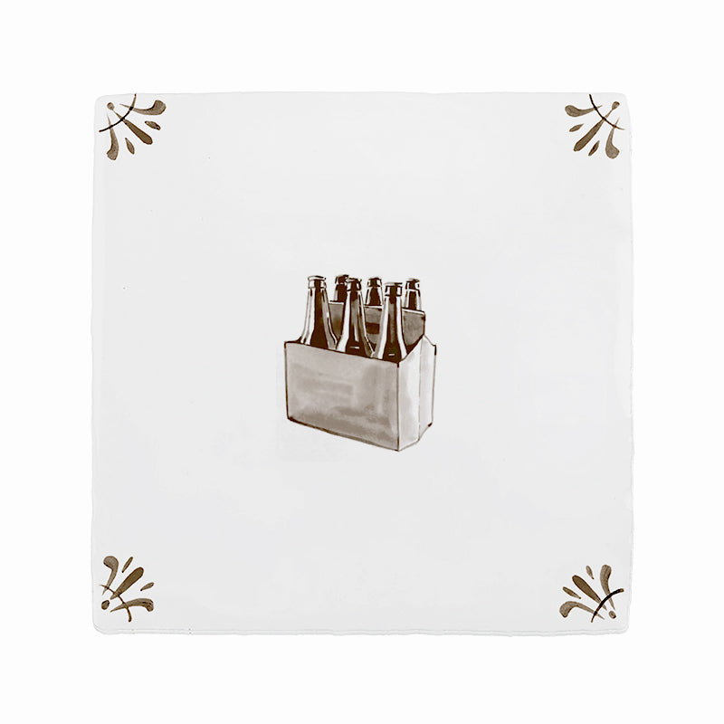 6 Pack Beers Delft Tile