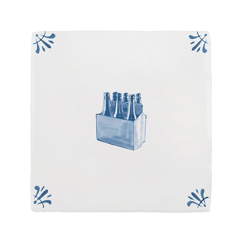6 Pack Beers Delft Tile
