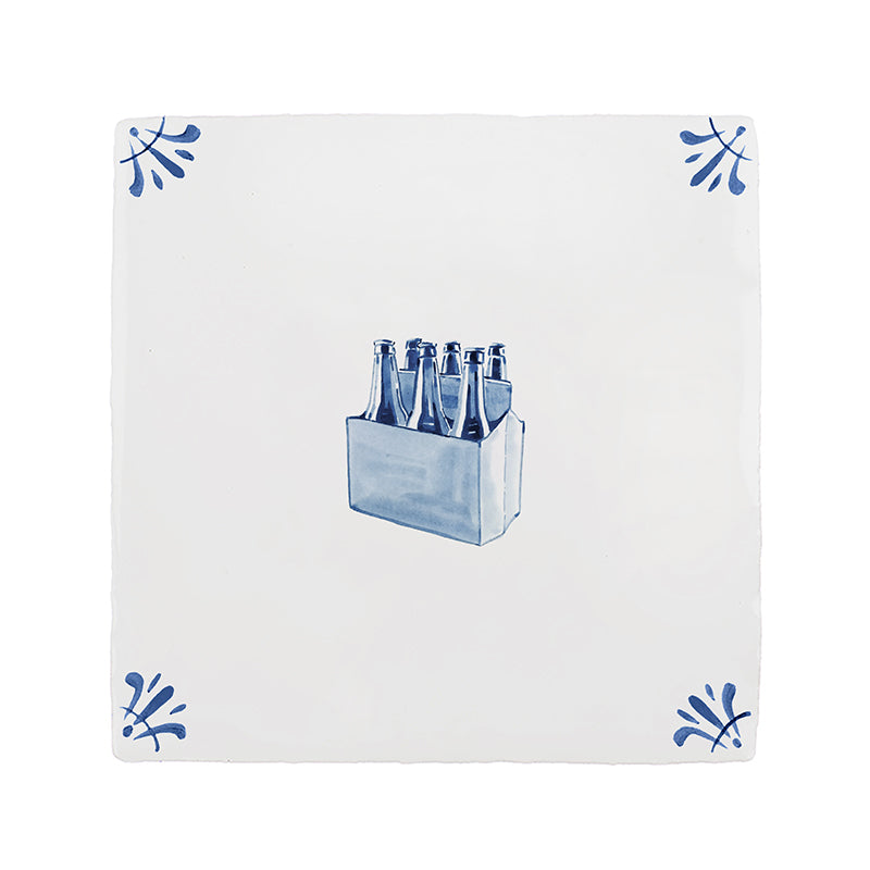 6 Pack Beers Delft Tile