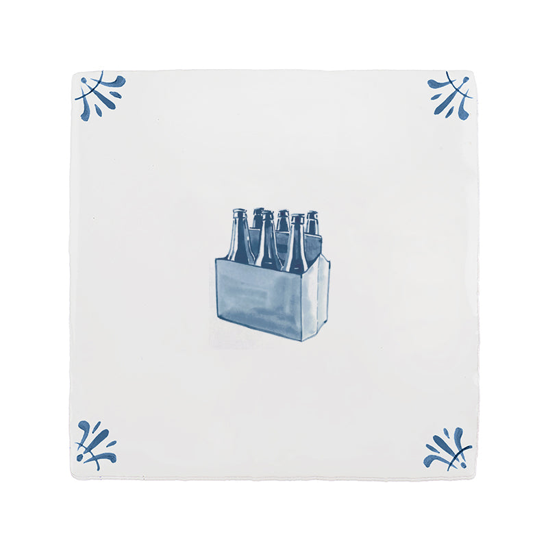 6 Pack Beers Delft Tile