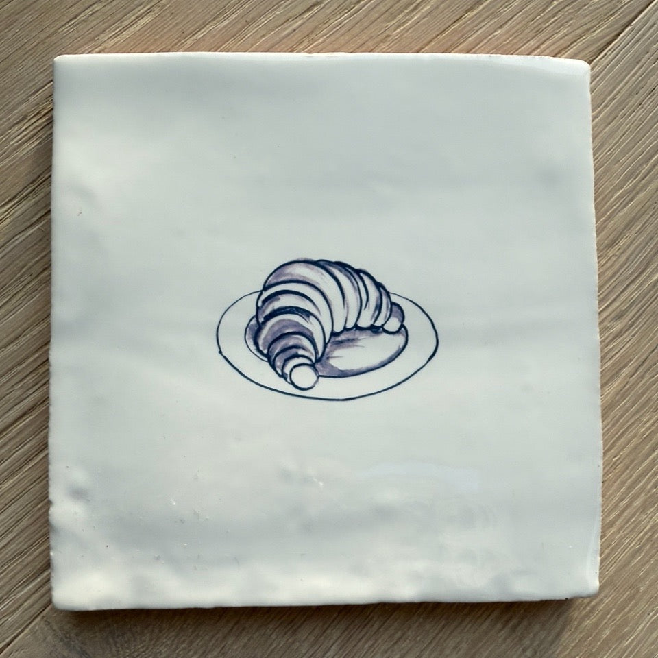 End of Line, Croissant Delft Tile, Navy Blue
