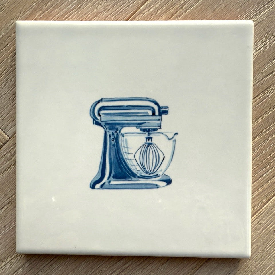 End of Line, Stand Mixer Delft Tile, Blue