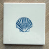 End of Line, Scallop Shell Delft Tile, Blue