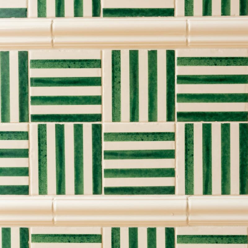 Pinstripe Tile, Delft Green