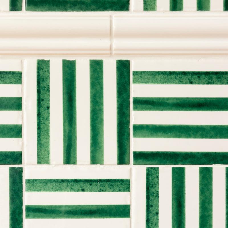 Pinstripe Tile, Delft Green