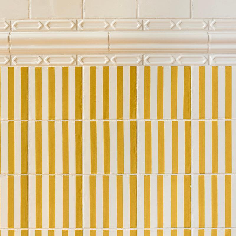 Pinstripe Tile, Delft Mustard