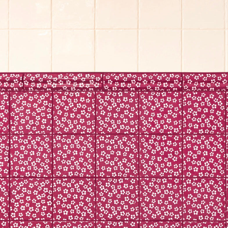 Ditsy Dado Trim, Cherry
