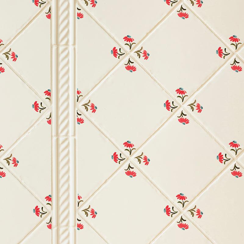 Daisy Corners Tile, Red