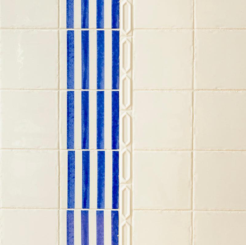 Pinstripe Tile, Delft Blue