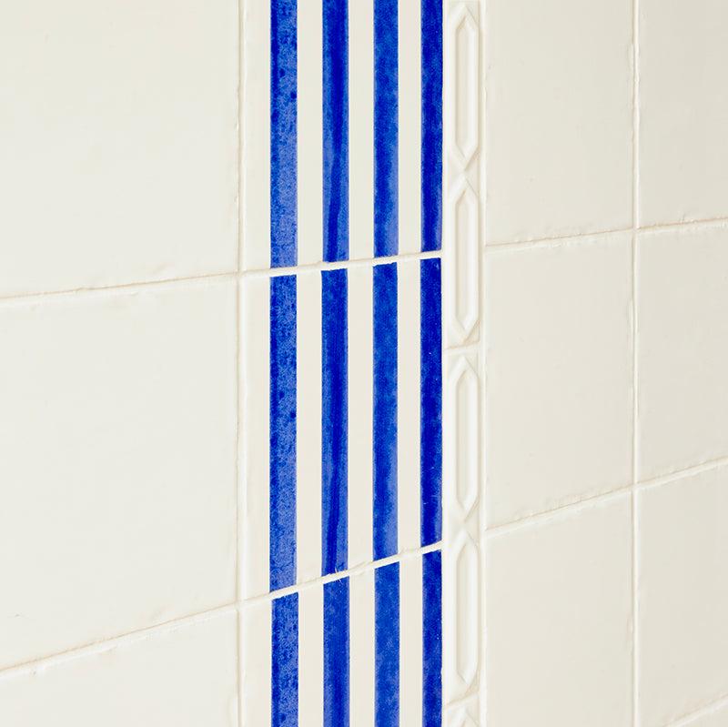 Pinstripe Tile, Delft Blue