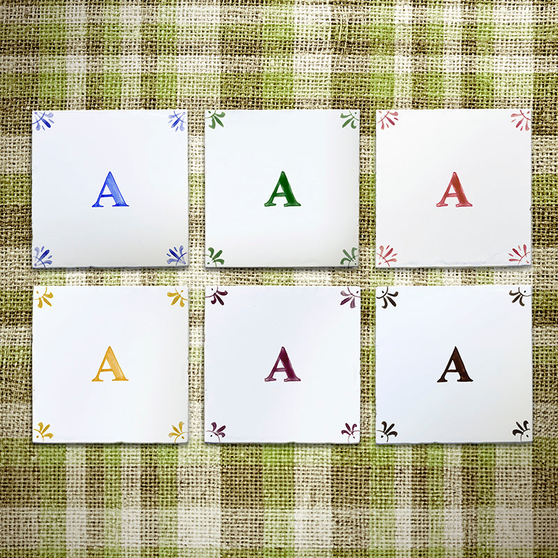 Alphabet A Delft Tile