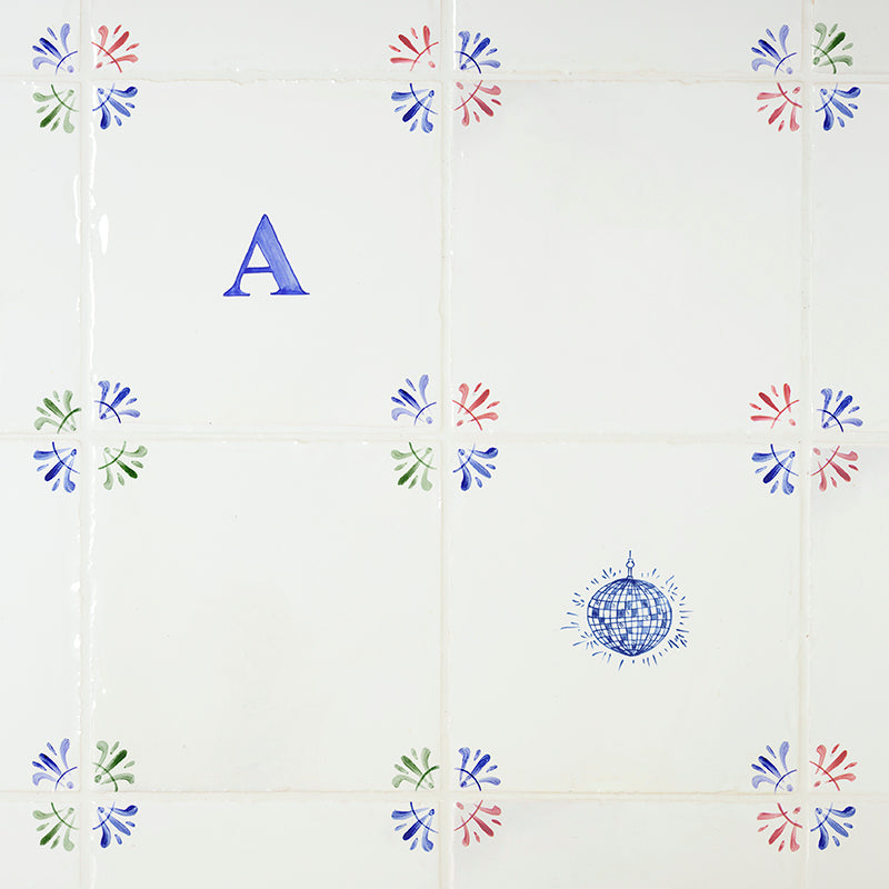 Alphabet A Delft Tile