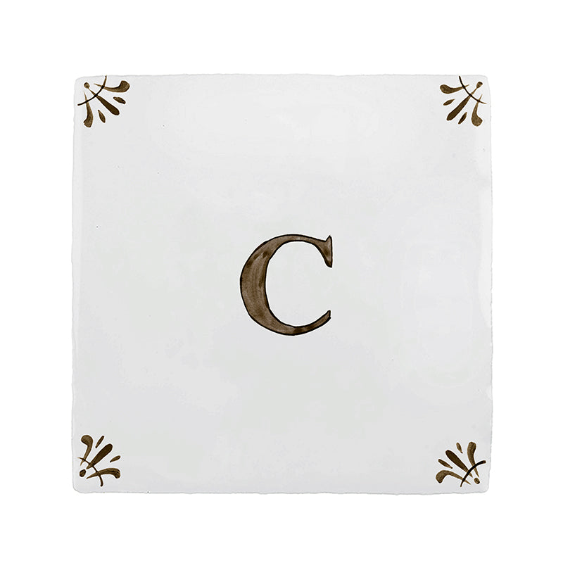 Alphabet C Delft Tile