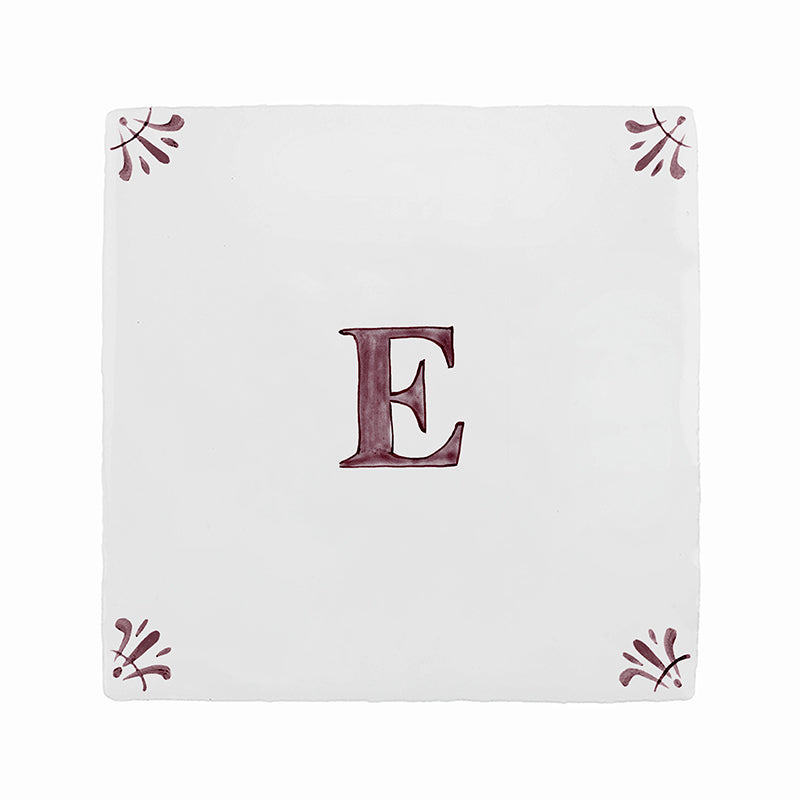 Alphabet E Delft Tile
